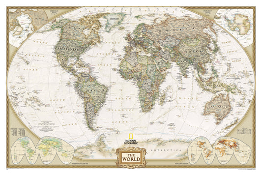National Geographic World Map Mural Wallpaper