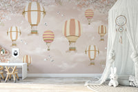 Elegant floating balloon wall mural
