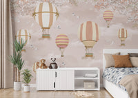 Dreamy cloud and balloon wallpaper print
