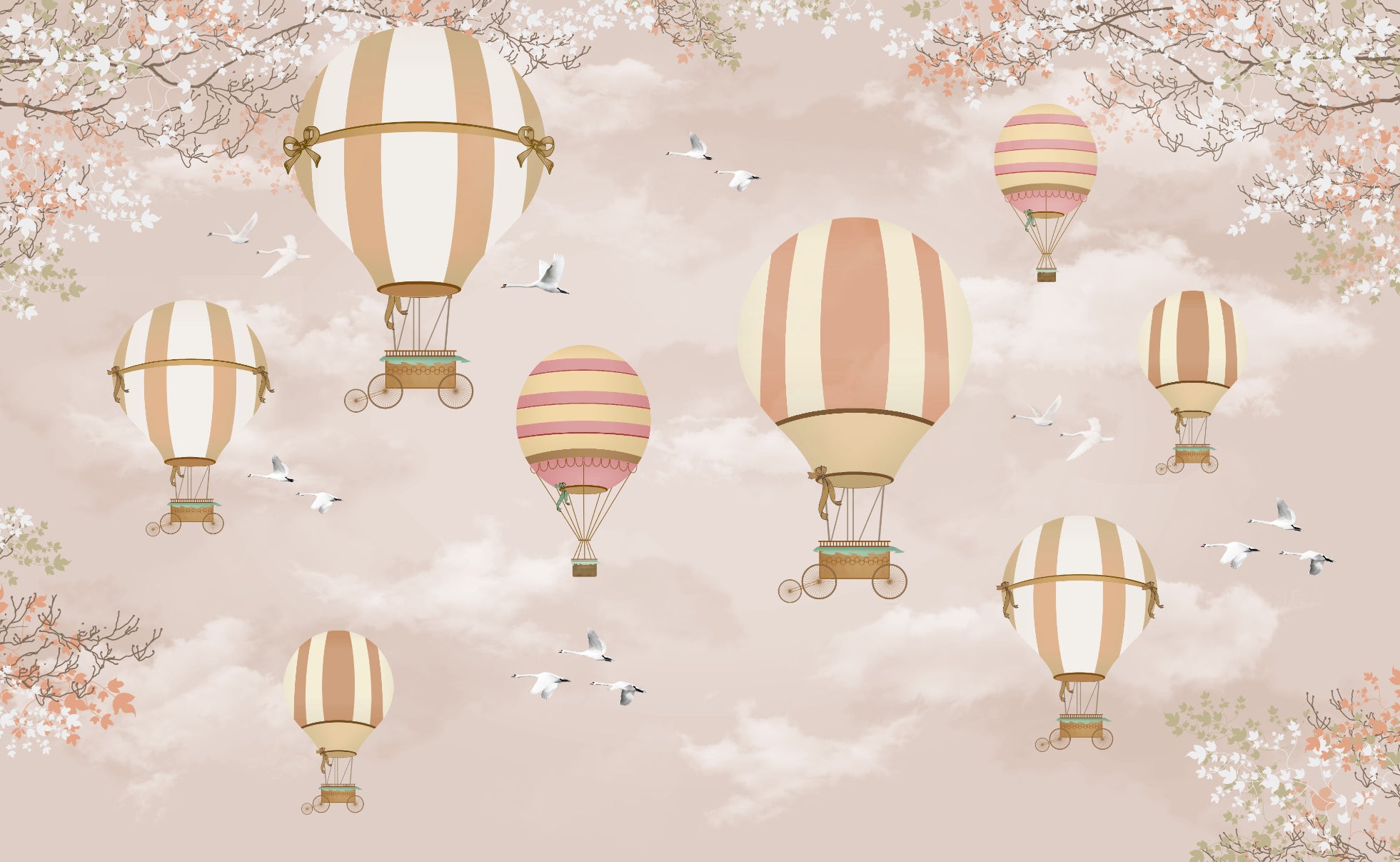 Whimsical Hot Air Balloon Wallpaper