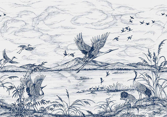 Heron Lake Scenic Wallpaper Mural