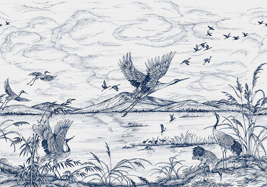 Heron Lake Scenic Wallpaper Mural
