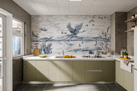 Hand-drawn birds wallpaper mural
