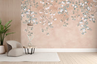 Muted tones botanical wallpaper mural
