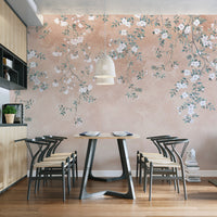 Lush foliage and flowers wallpaper
