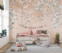 Elegant botanical flower wall mural
