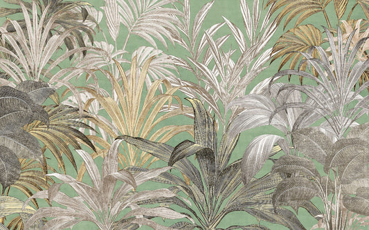 Green Tropical Leaf Wallpaper