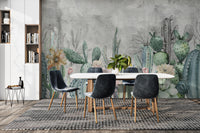 Botanical succulent wallpaper print
