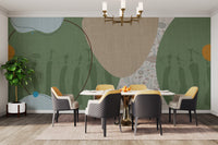 Bohemian abstract tribal wall mural
