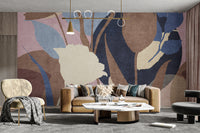 Minimalist floral wallpaper with texture
