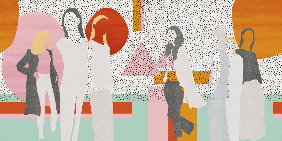 Abstract Modern Silhouette Wallpaper in your room — zoomed