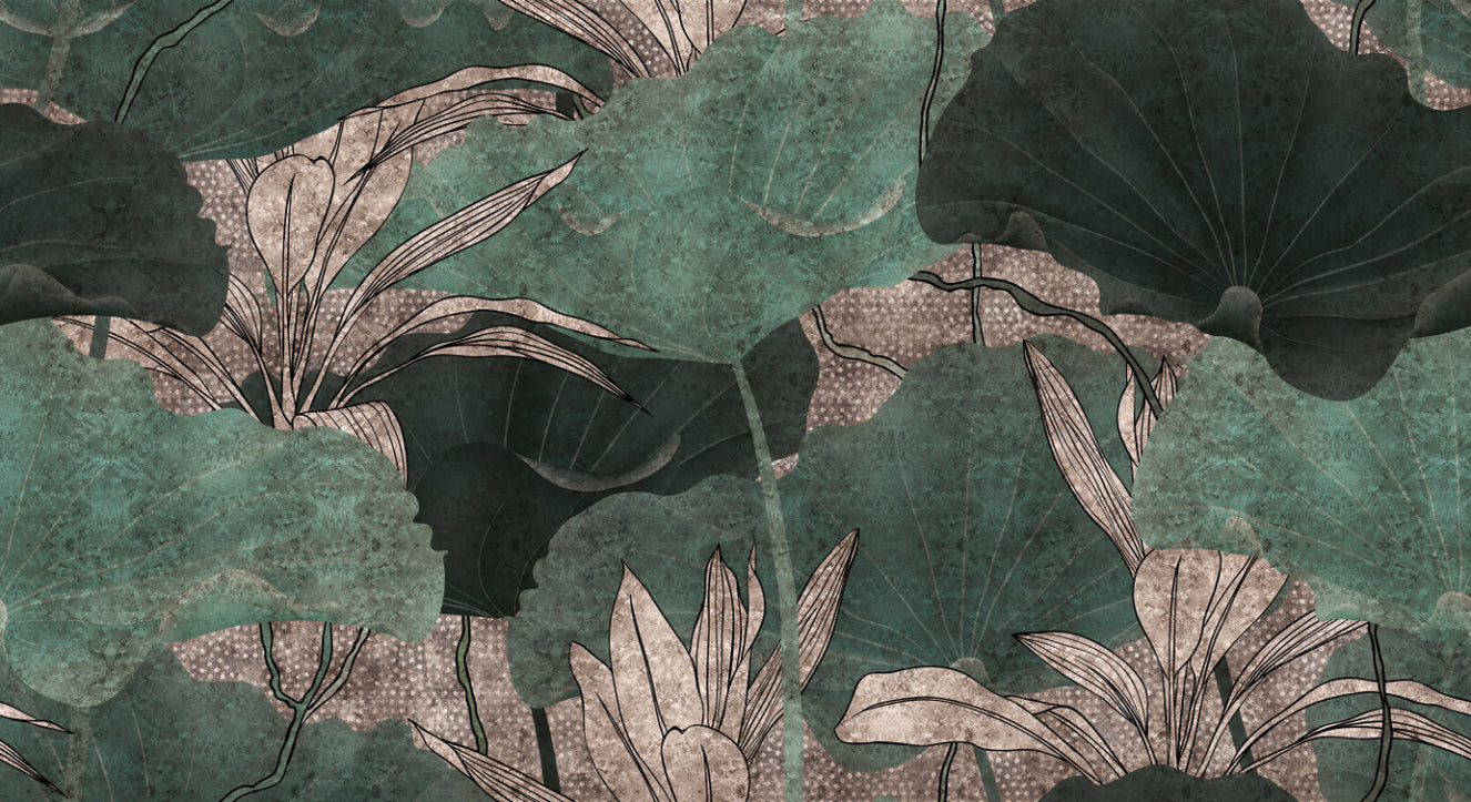 Botanical Green Leaf Wallpaper