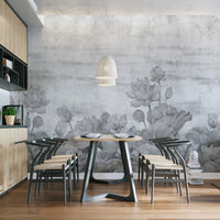 Calming lotus bloom mural for walls
