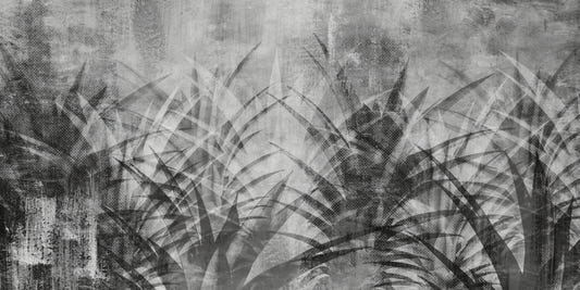 Monochrome Botanical Leaf Wallpaper
