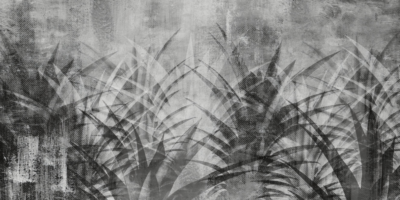 Monochrome Botanical Leaf Wallpaper