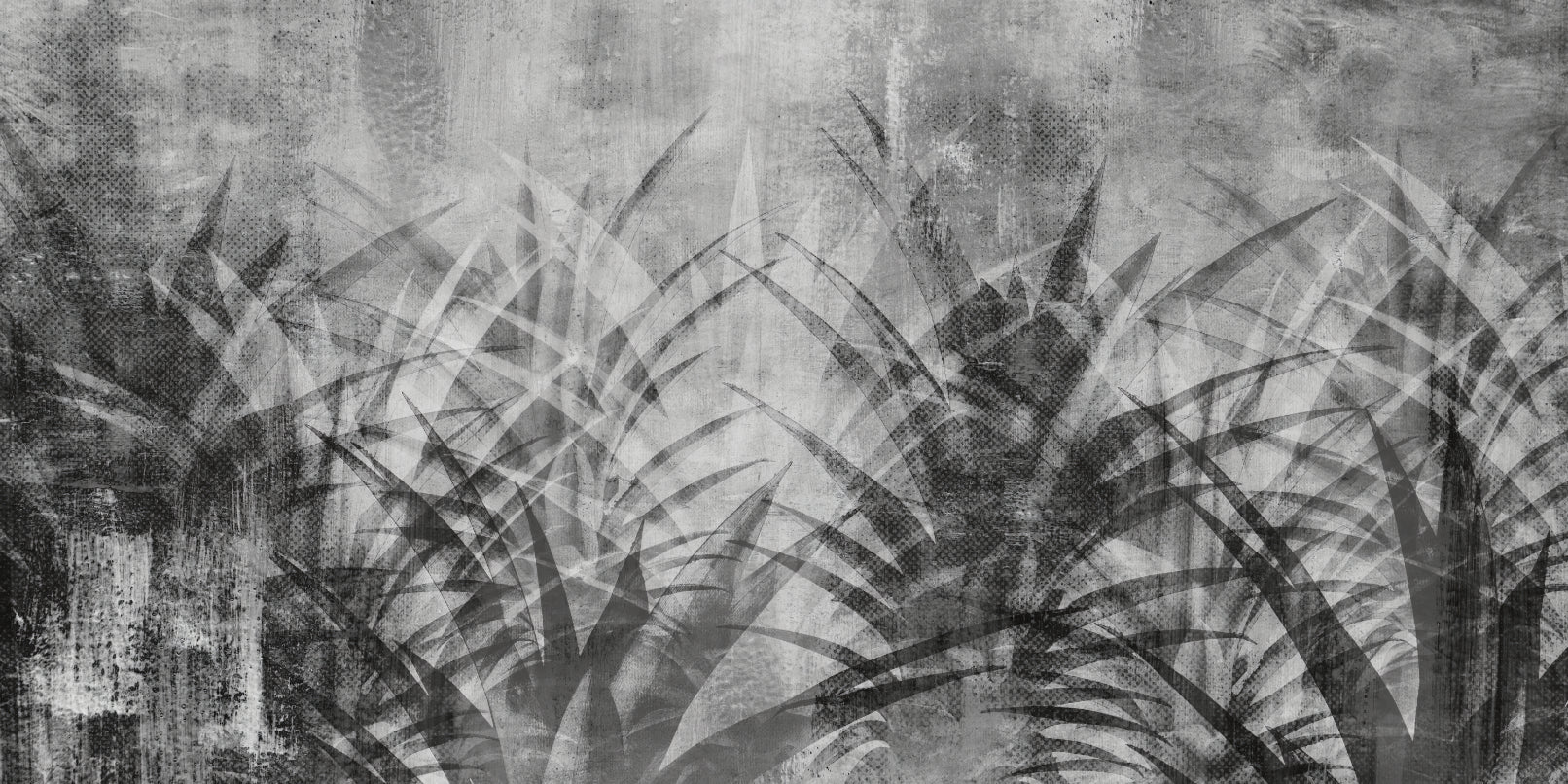 Monochrome Botanical Leaf Wallpaper
