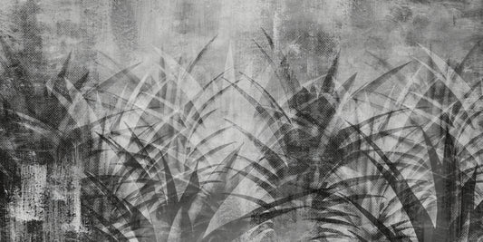 Monochrome Botanical Leaf Wallpaper