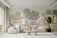 Retro botanical jungle wall mural
