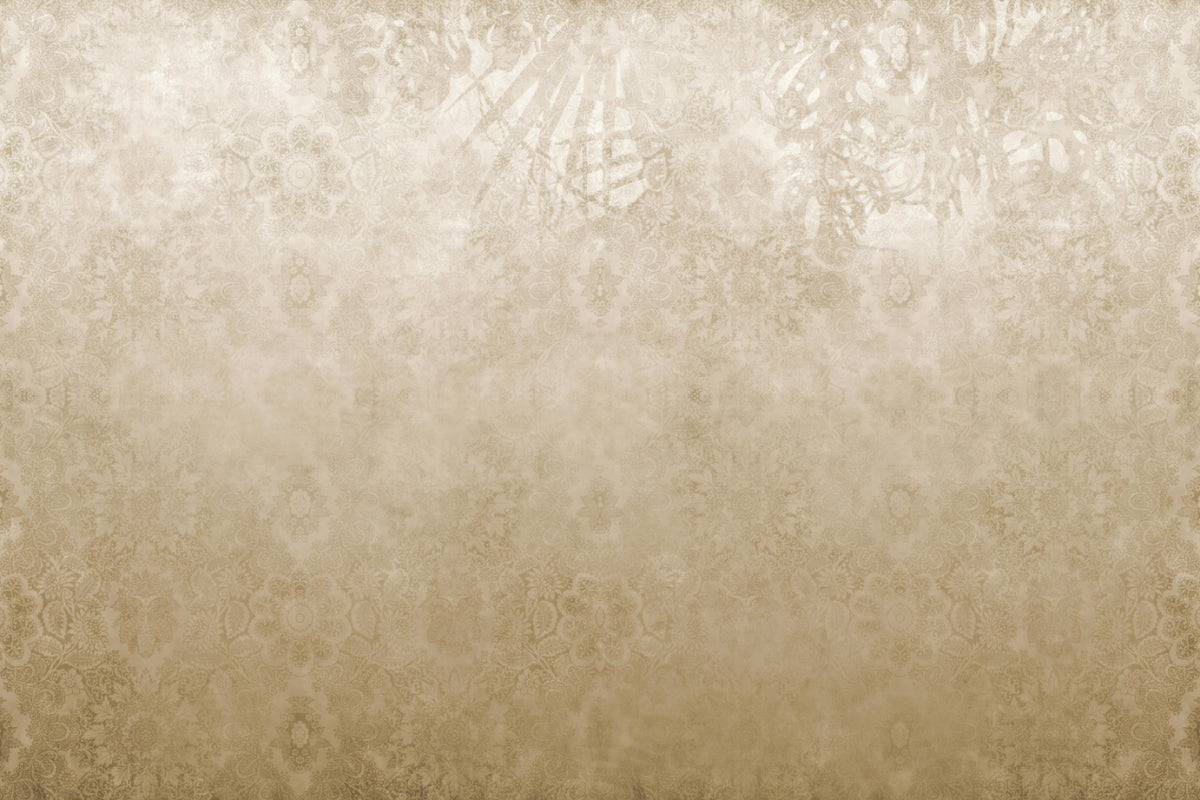 Elegant Gold Damask Wallpaper in your room — zoomed