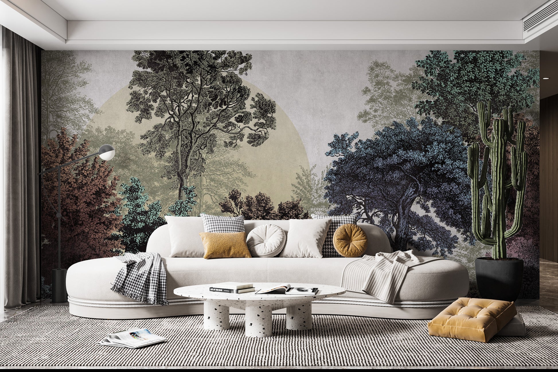 Scenic forest illustration wallpaper
