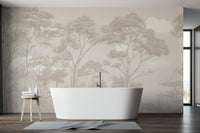 Refined black and white forest wallpaper
