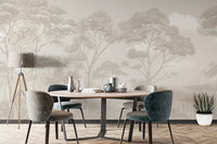 Elegant monochrome forest wallpaper
