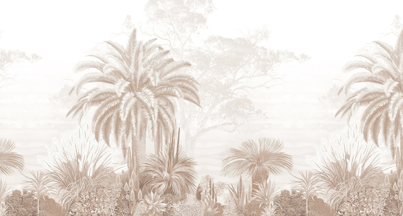 Monochrome Tropical Palm Wallpaper