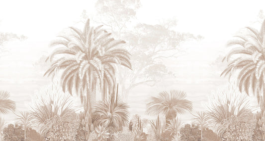 Monochrome Tropical Palm Wallpaper