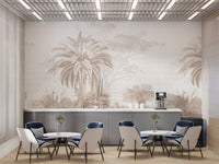 Classic palm tree illustration mural
