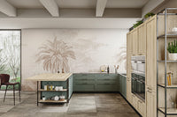 Subtle palm tree forest wall covering
