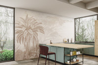 Soft-toned tropical jungle wallpaper
