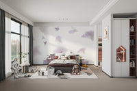 Delicate pastel floral wallpaper print
