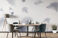 Calming lavender floral wallpaper print
