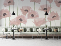 Charming pastel pink floral wallpaper
