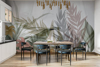 Watercolor tropical foliage wall print
