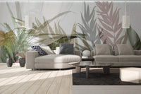 Tropical leaf wallpaper in watercolor
