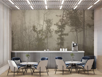 Calm misty forest wallpaper for walls
