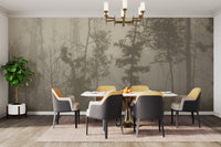 Peaceful foggy nature forest wallpaper
