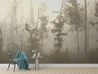 Misty woodland forest wallpaper
