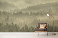 Tranquil golden forest wallpaper pattern
