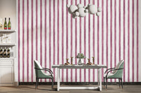 Classic maroon and white striped wallpaper
