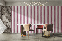 Bold maroon stripe wall covering design
