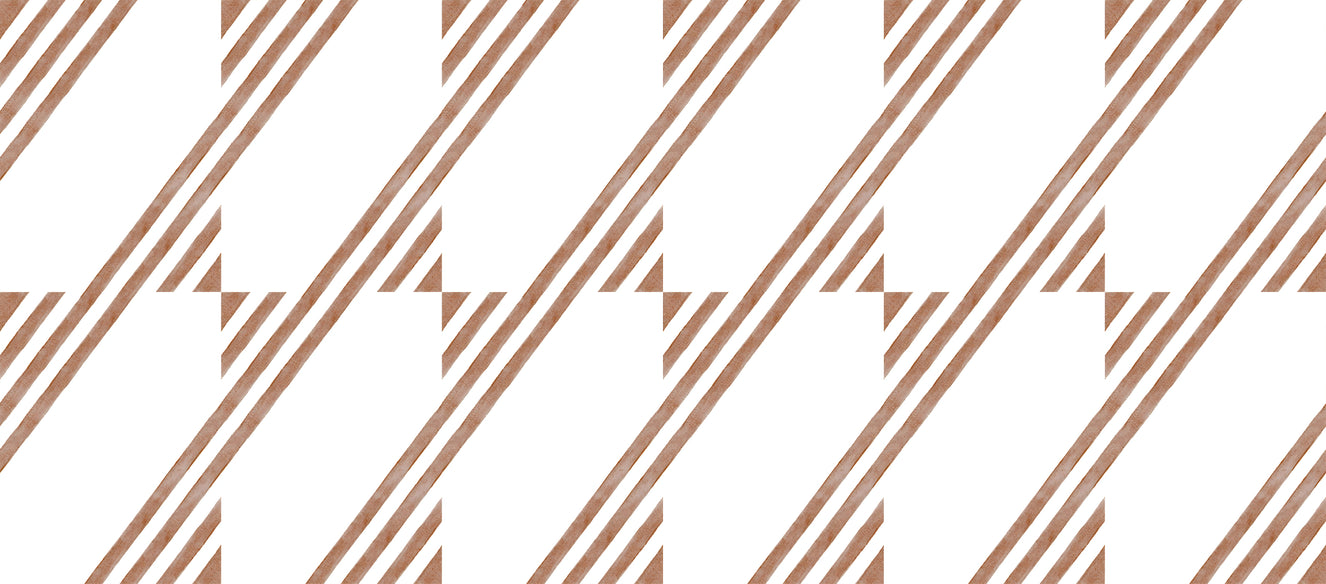 Terracotta Geometric Stripe Wallpaper