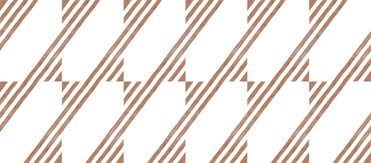 Terracotta Geometric Stripe Wallpaper