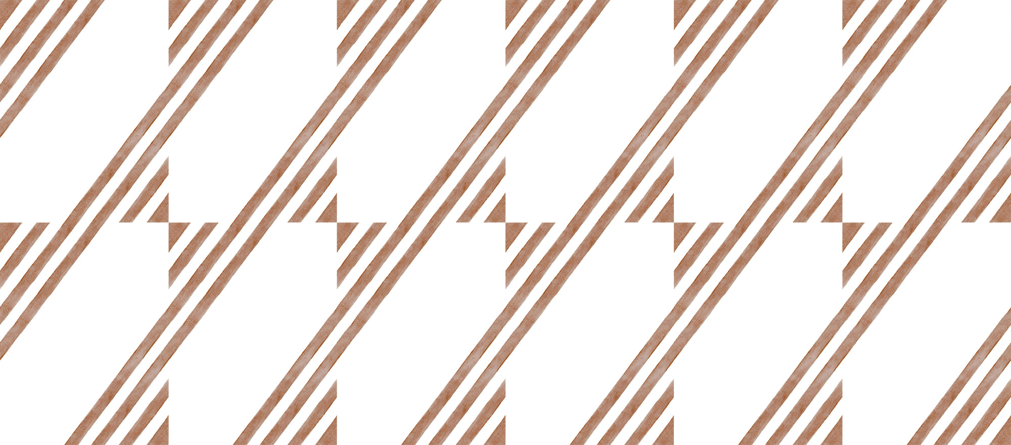 Terracotta Geometric Stripe Wallpaper