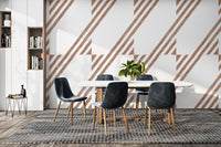 Contemporary terracotta striped wallpaper
