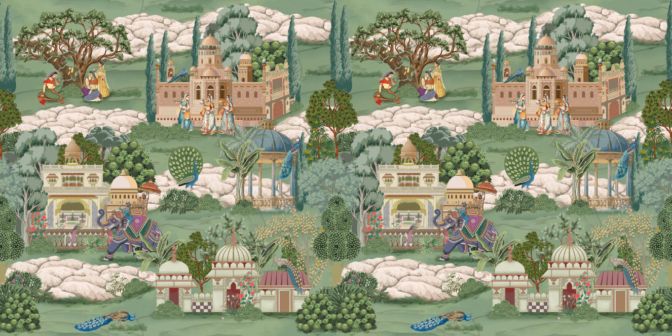 Regal Garden Procession Wallpaper