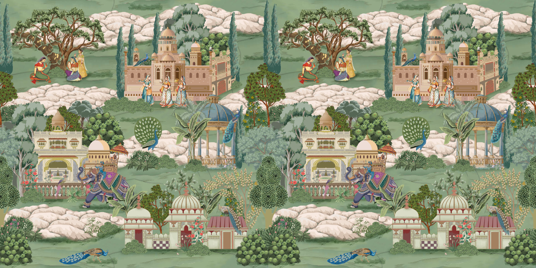 Regal Garden Procession Wallpaper