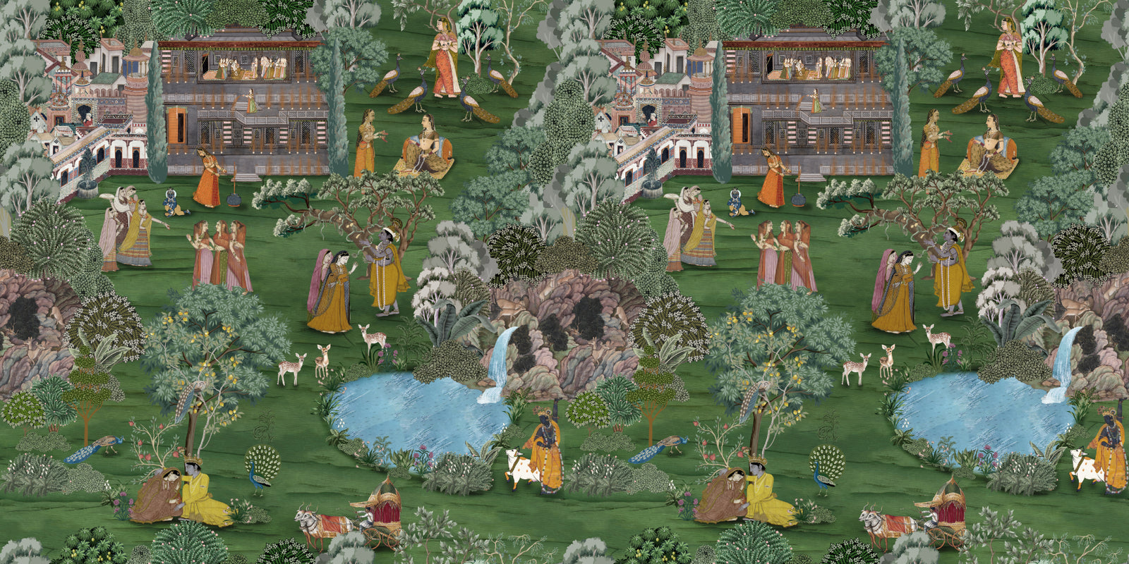 Divine Vrindavan Moments Wallpaper