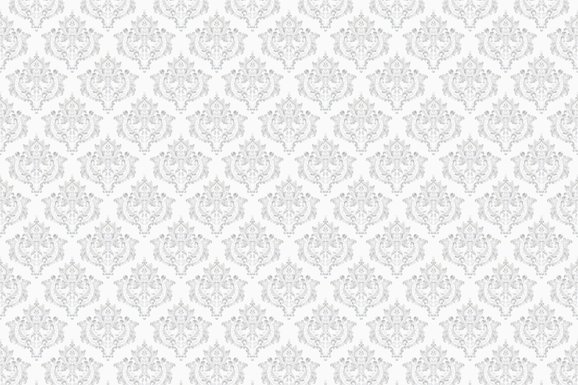 Arabian Style White Damask Wallpaper